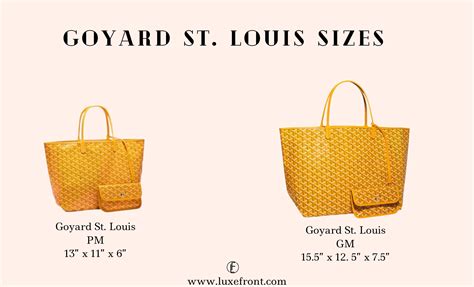 goyard saint louis pm|goyard st louis size comparison.